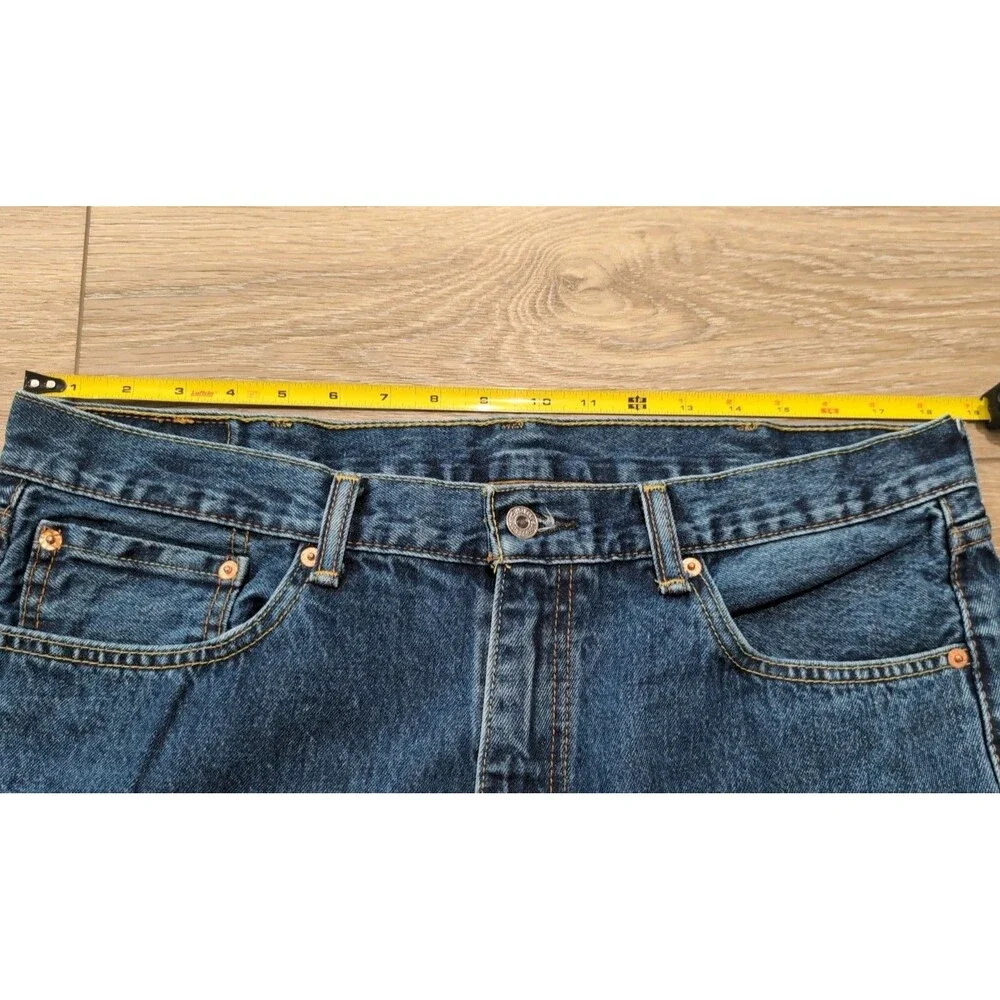 LEVI'S 505 MENS JEANS SZ 38x29(36x29Actual)Blue Straight Regular Dark Wash EUC